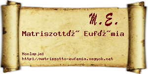 Matriszottó Eufémia névjegykártya